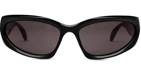 balenciaga swift oval sunglasses in black